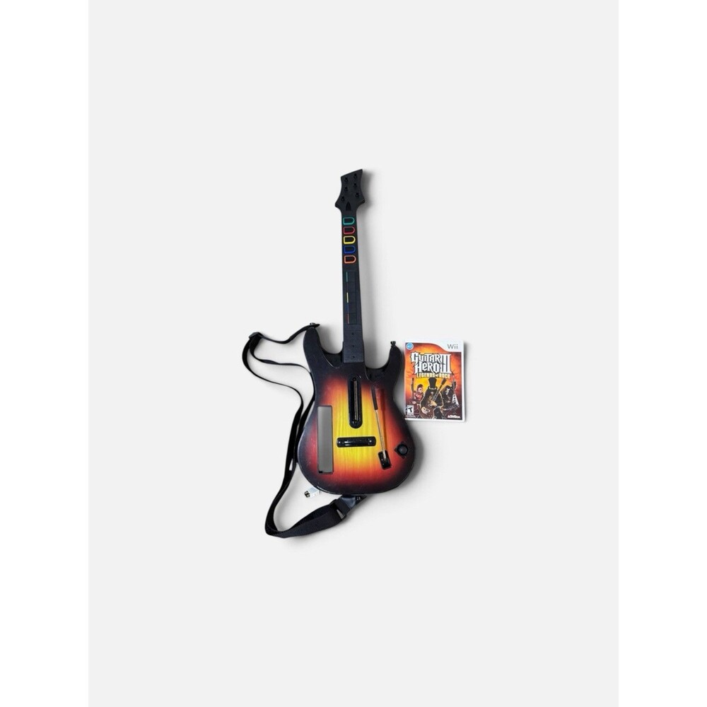 Nintendo Wii Wireless Guitar Hero RedOctane Sunburst Controller 95455.805 + Game